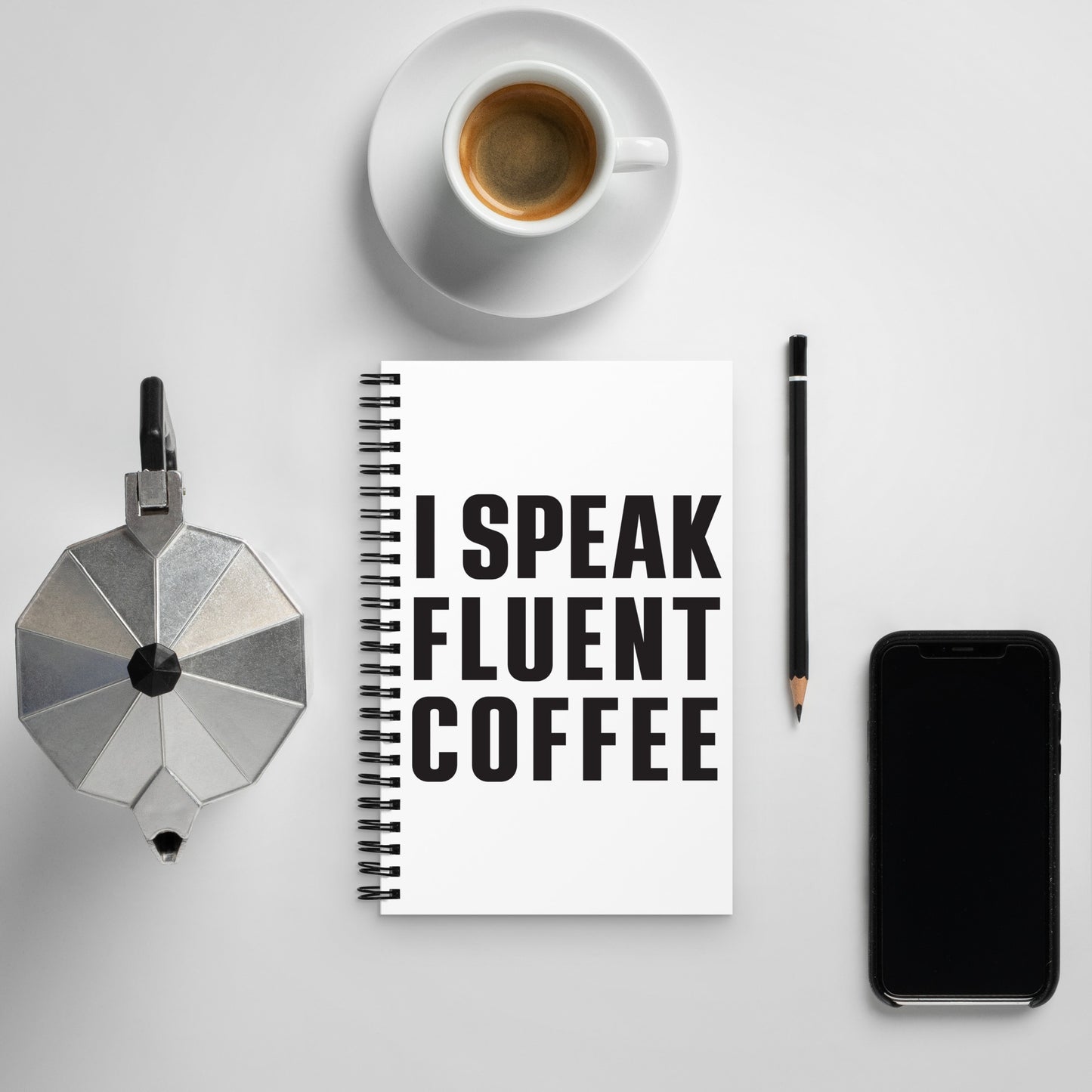 I Speak Fluent Coffee - Black - Notebook