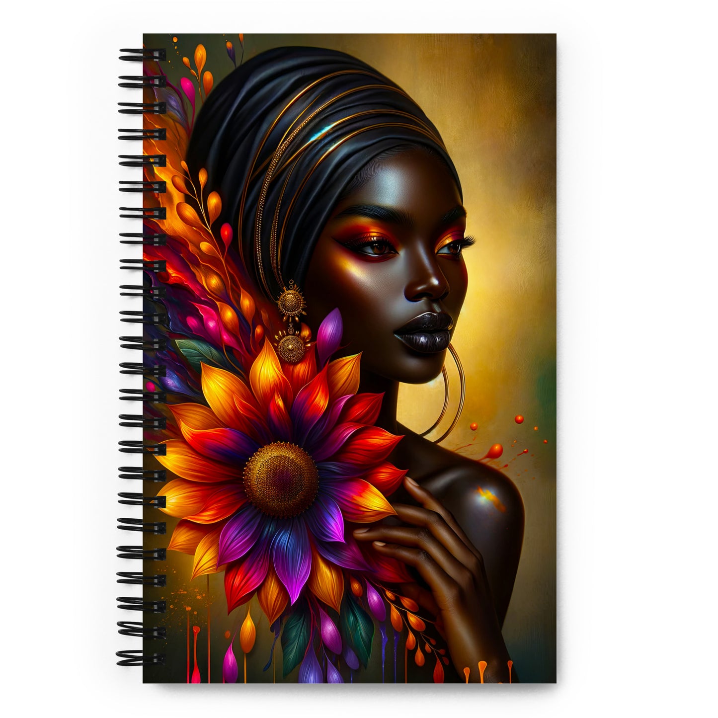 Vibrant Sunflower Goddess: African Beauty & Blooms Journal v1