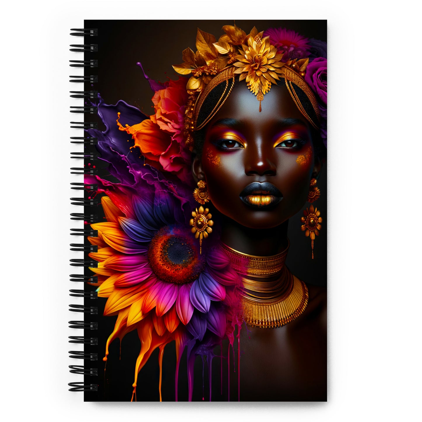 Vibrant Sunflower Goddess: African Beauty & Blooms Journal v2