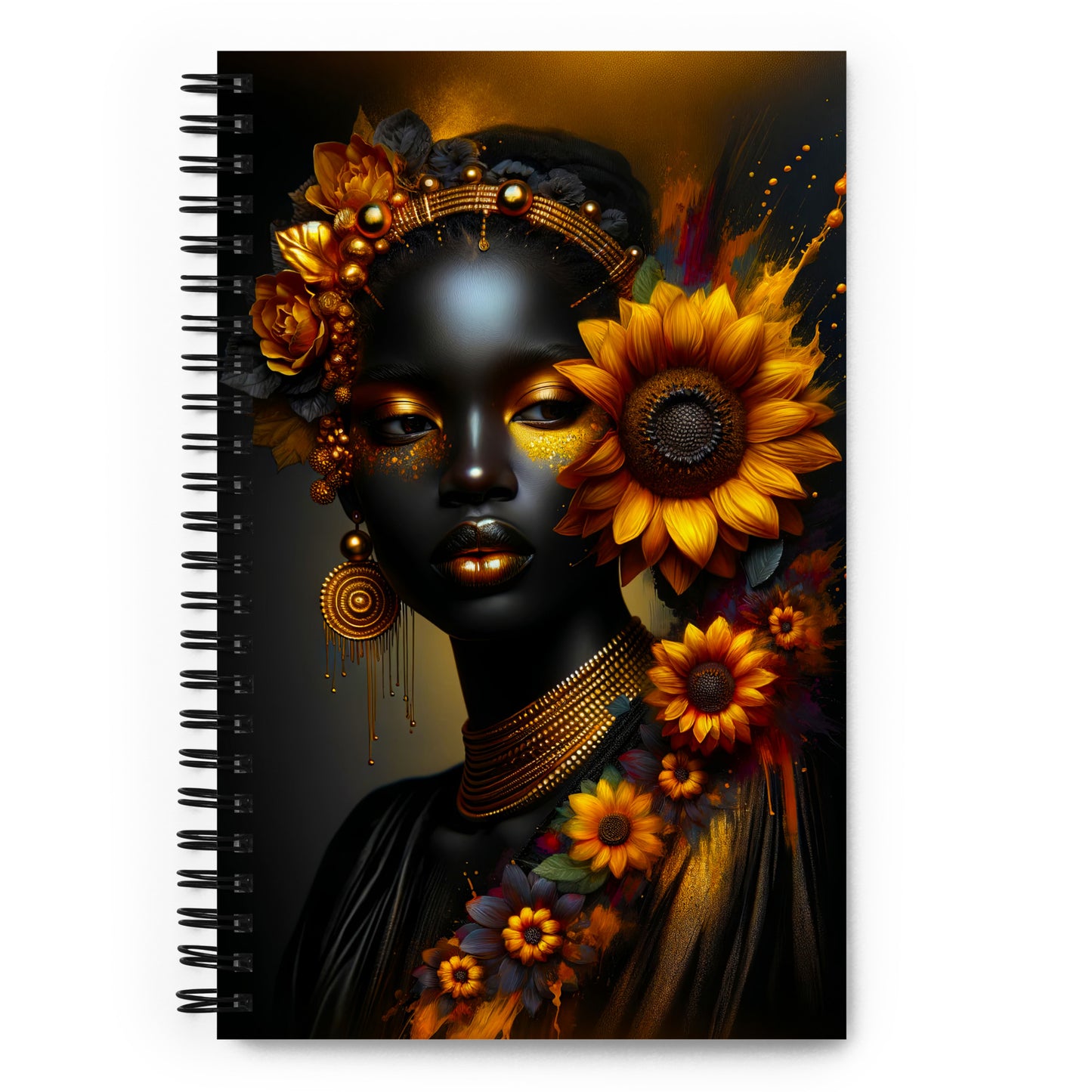 Vibrant Sunflower Goddess: African Beauty & Blooms Journal v5