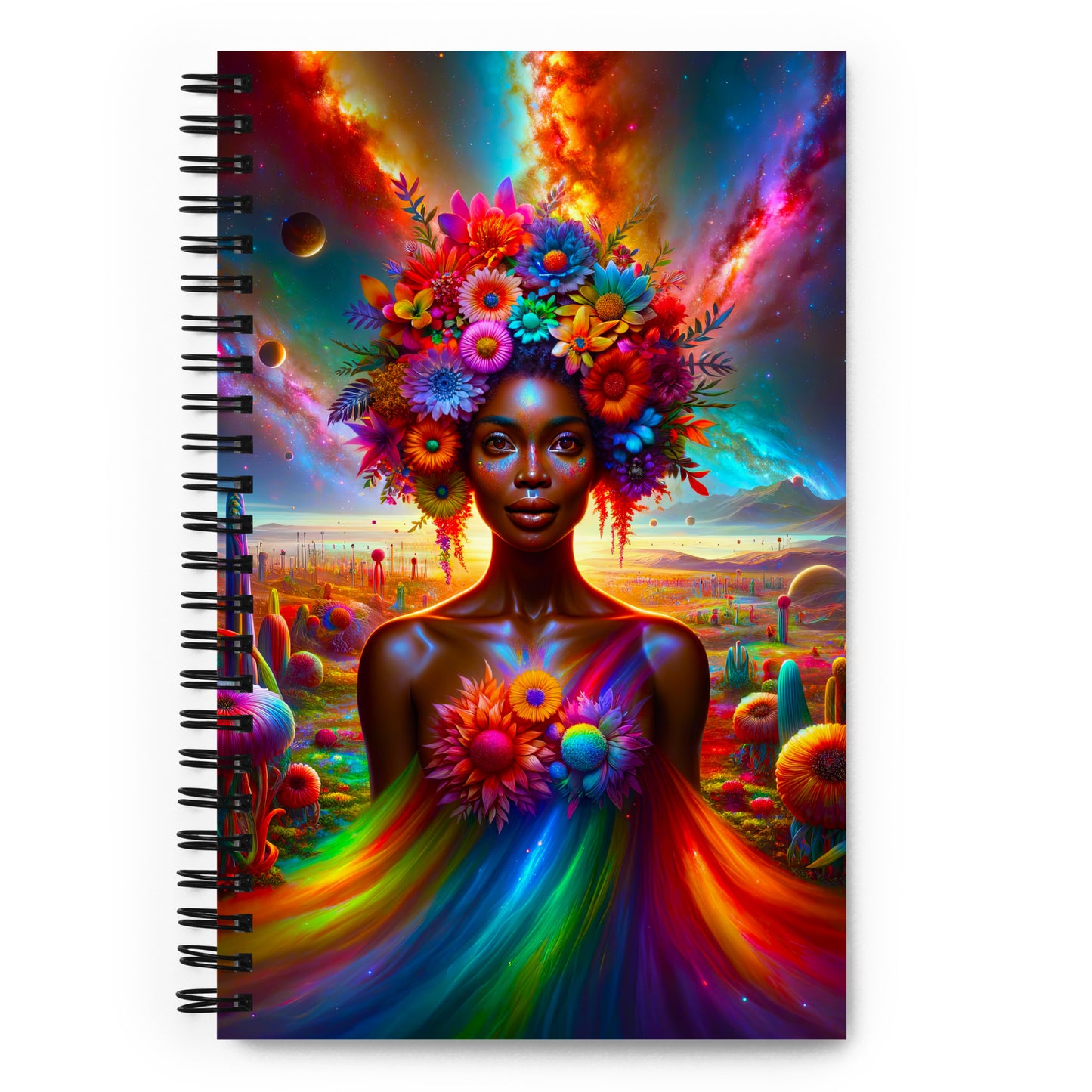 Enchanted Bloom Aura - Cosmic Rainbow Flower Goddess v5