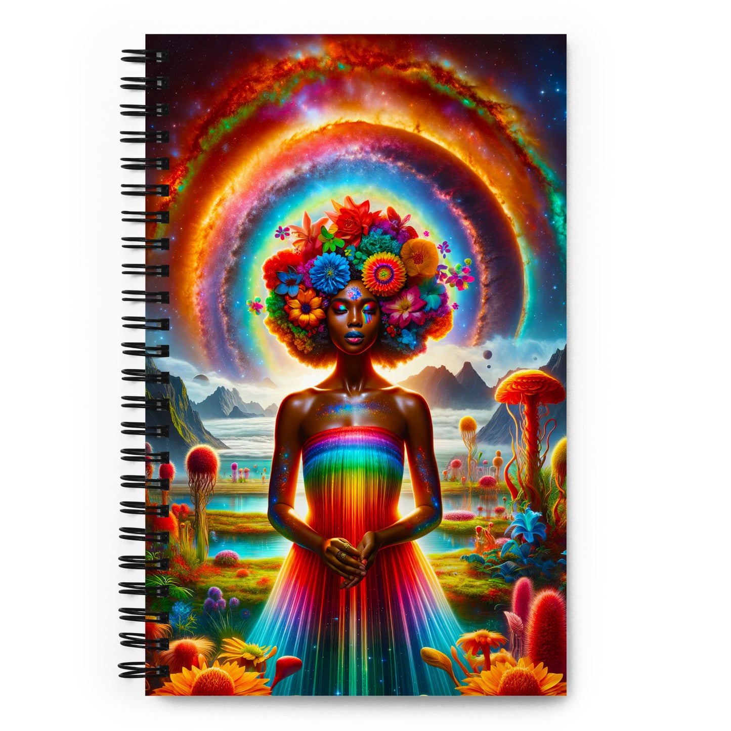 Enchanted Bloom Aura - Cosmic Rainbow Flower Goddess v4