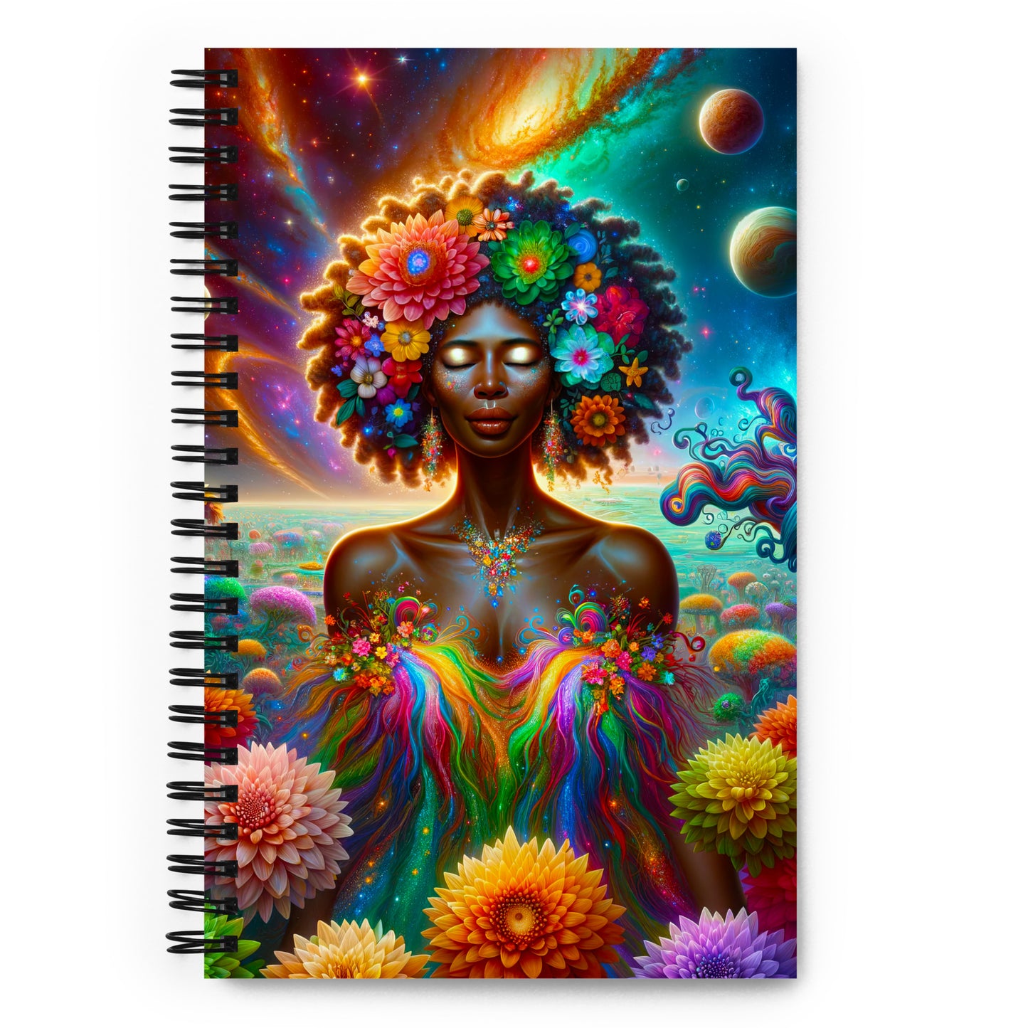 Enchanted Bloom Aura - Cosmic Rainbow Flower Goddess v2