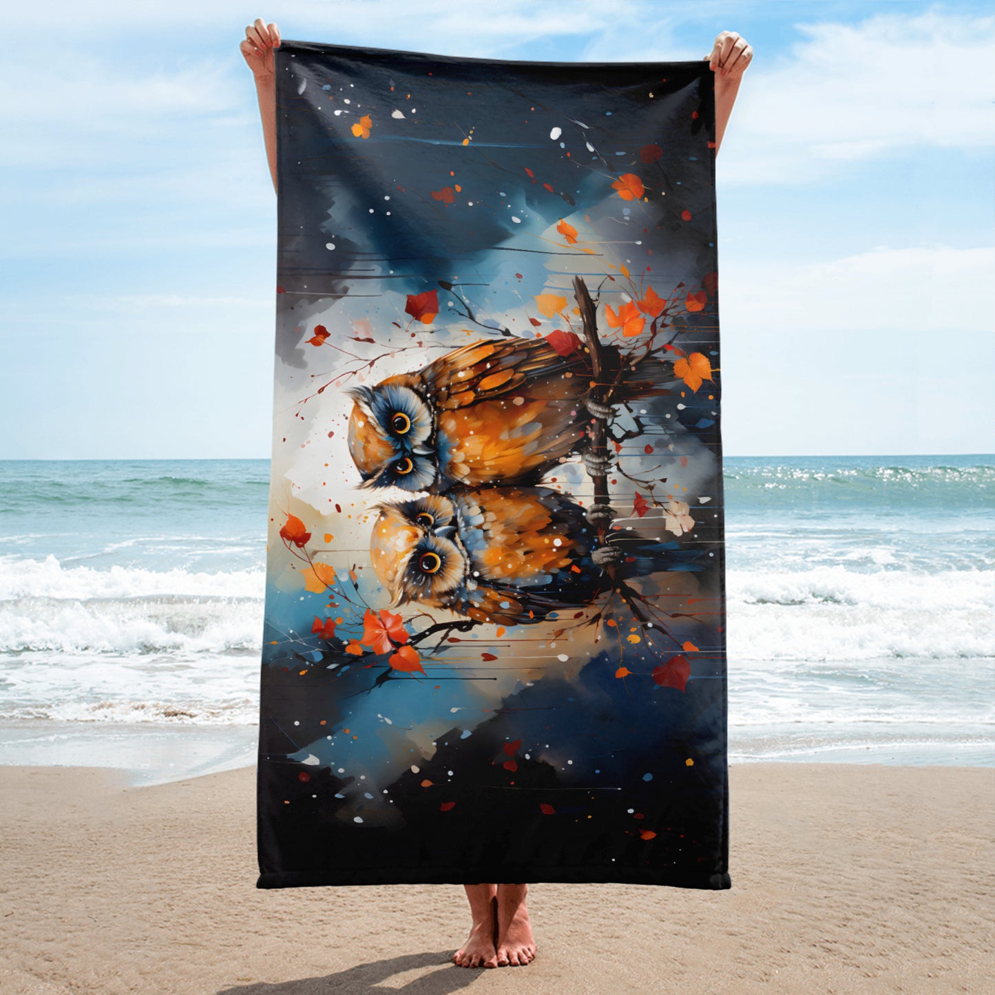 Autumn Owls Towels v1 -Horizontal