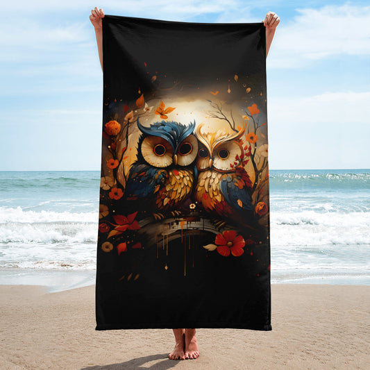 Autumn Owls Towels v2 -Vertical