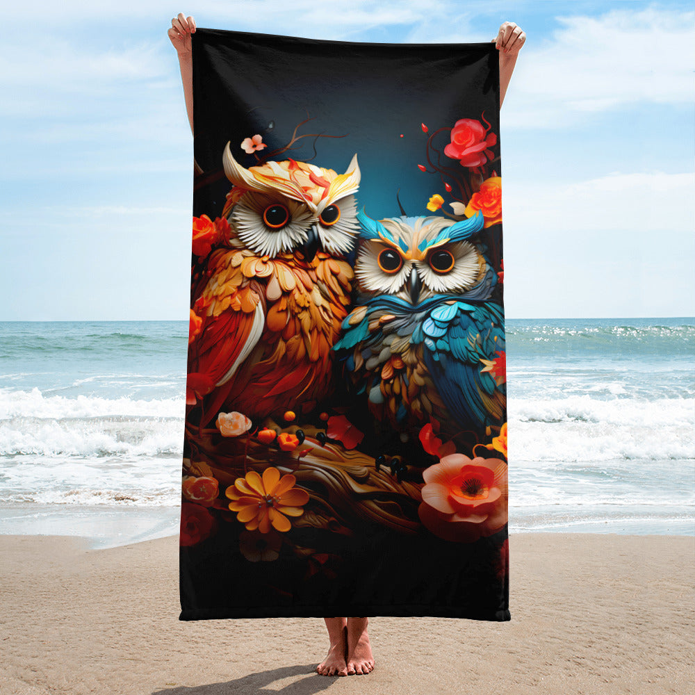 Autumn Owls Towels v4 -Vertical