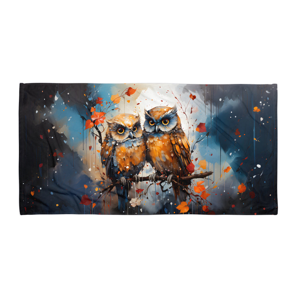 Autumn Owls Towels v1 -Horizontal