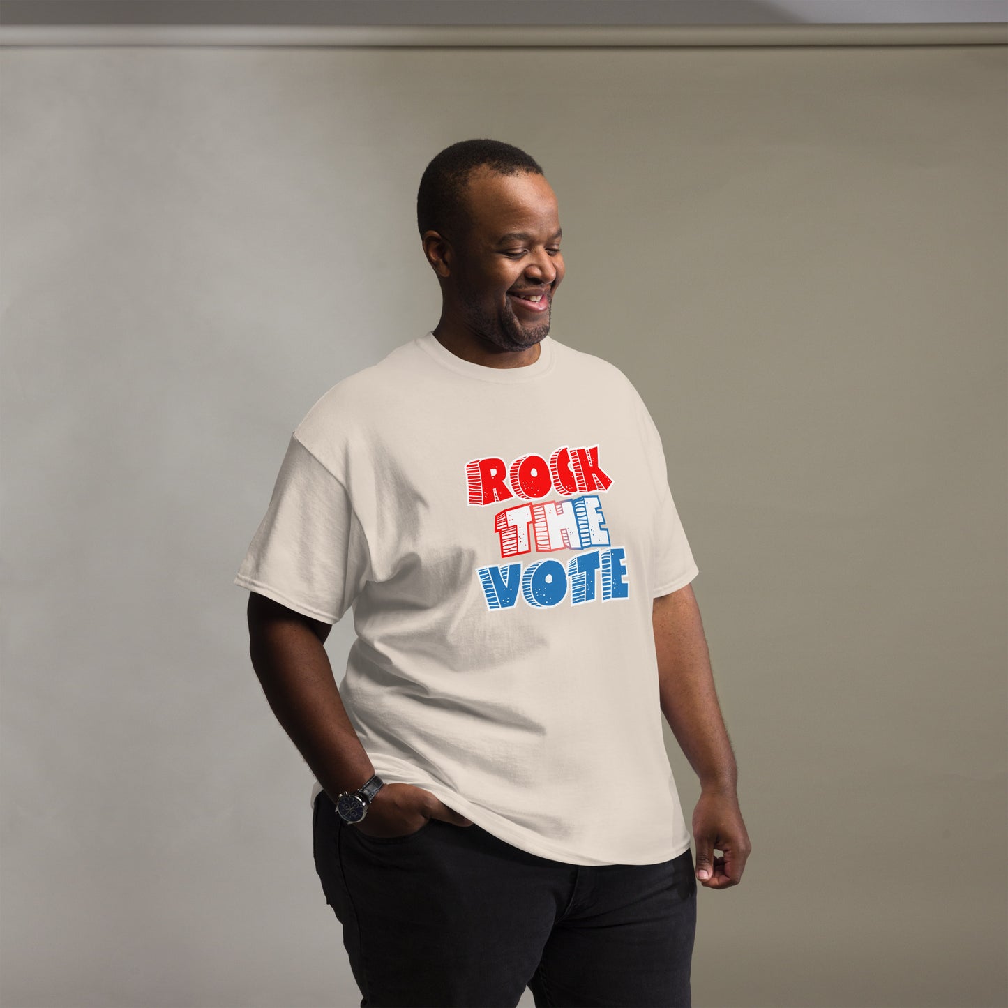 Rock The Vote T-Shirt –GenX Inspired Election Apparel – Gildan 5000 Unisex - White Outline