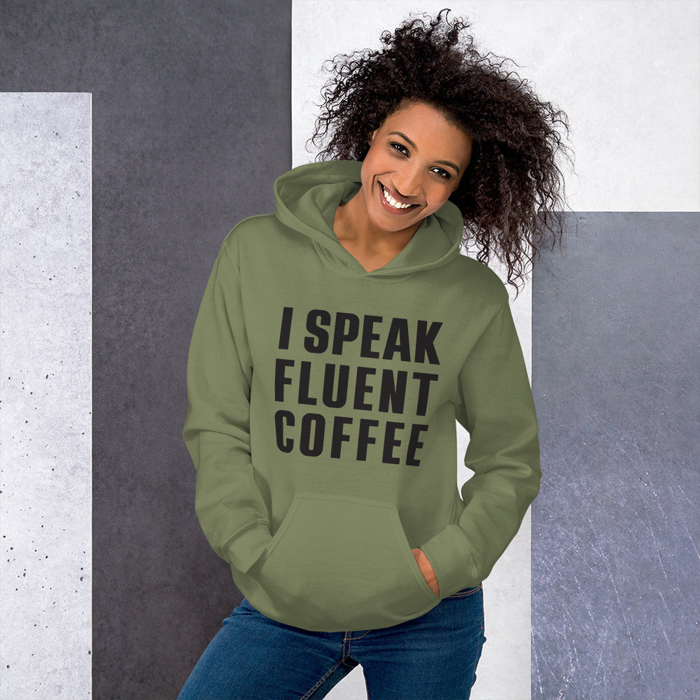 I Speak Fluent Coffee - White - Hoodie