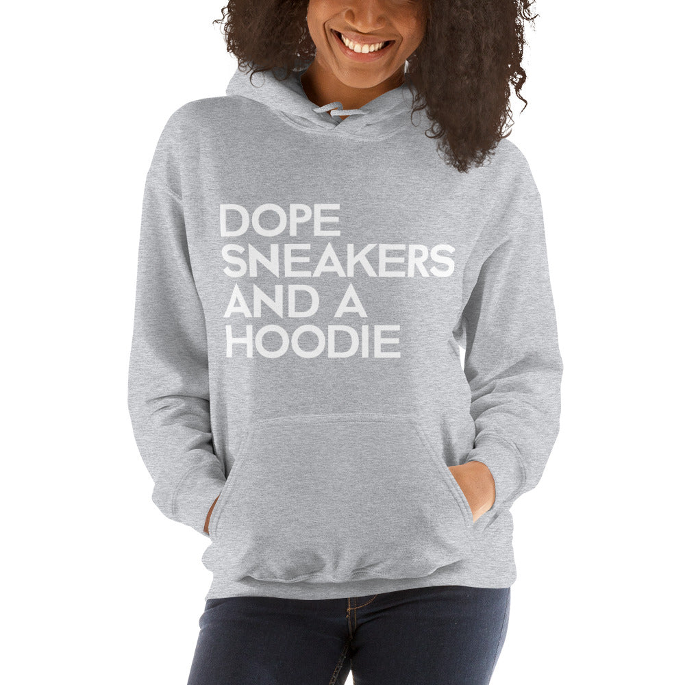 Sneaks and Hoodie - White Text Gildan