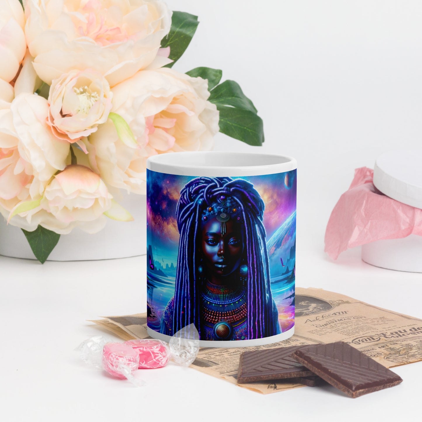 Mystic Moth Empress Mug: Sip in the Essence of Fantasy - v2 - 11oz