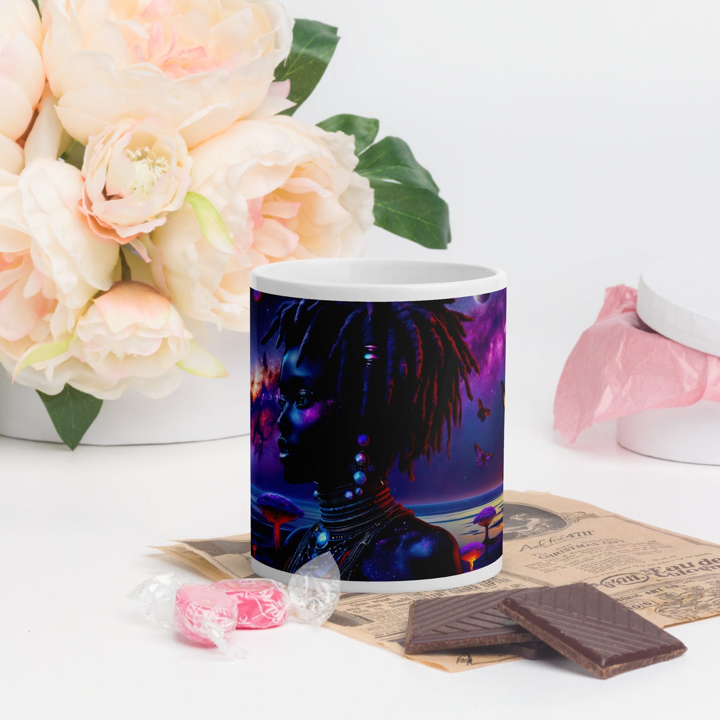 Mystic Moth Empress Mug: Sip in the Essence of Fantasy - v3 - 11oz