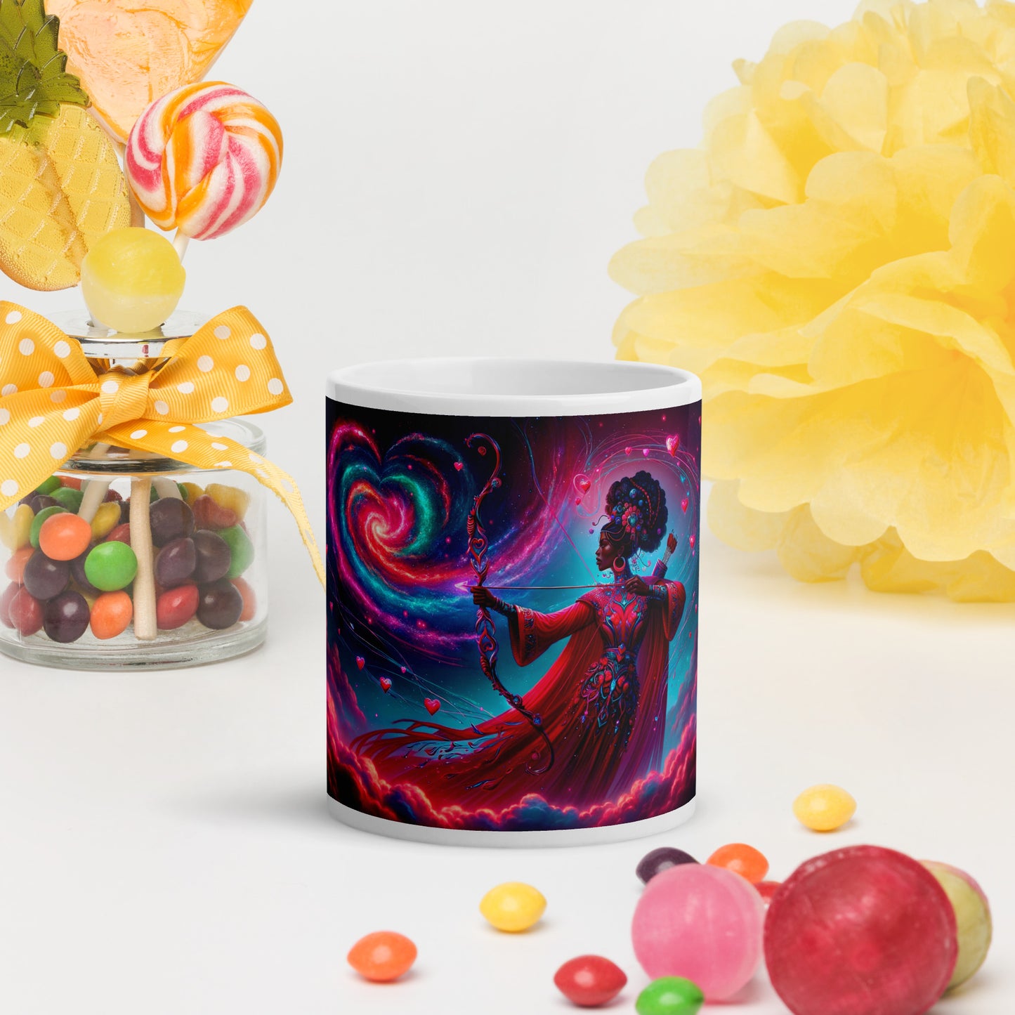 Heartstring Archer - Cosmic Love Cupid Coffee Mug - v4 - 11oz