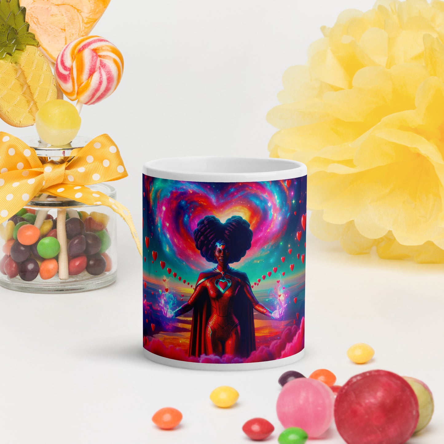 Heartstring Archer - Cosmic Love Cupid Coffee Mug - v7 - 11oz