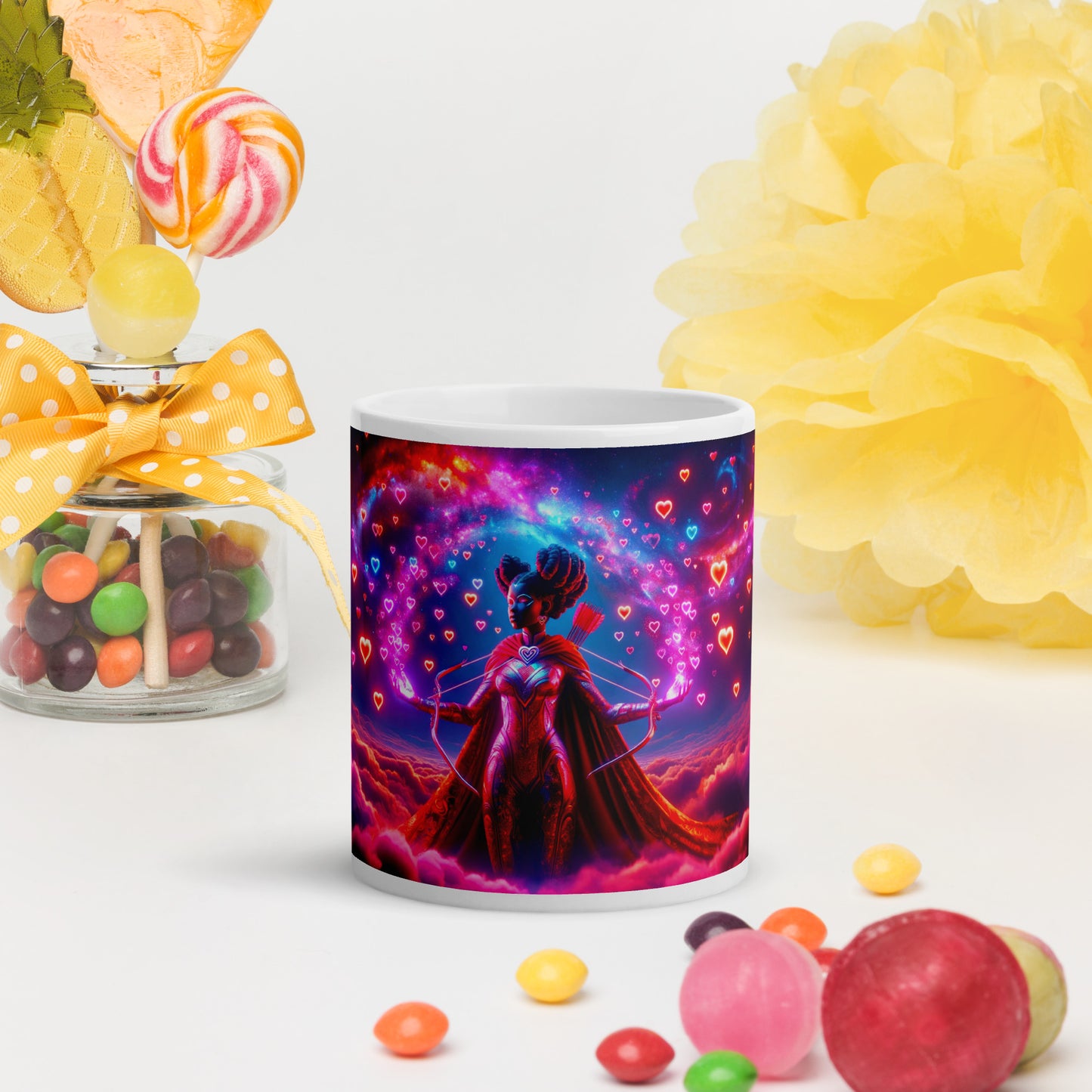 Heartstring Archer - Cosmic Love Cupid Coffee Mug - v9 - 11oz