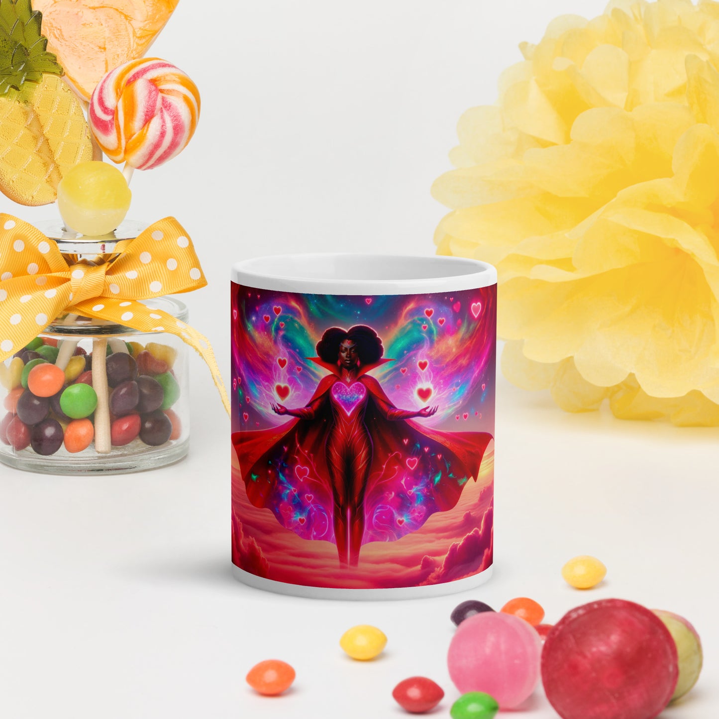 Heartstring Archer - Cosmic Love Cupid Coffee Mug - v10 - 11oz