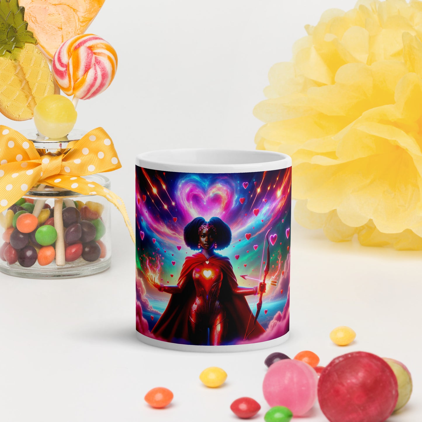 Heartstring Archer - Cosmic Love Cupid Coffee Mug - v11 - 11oz