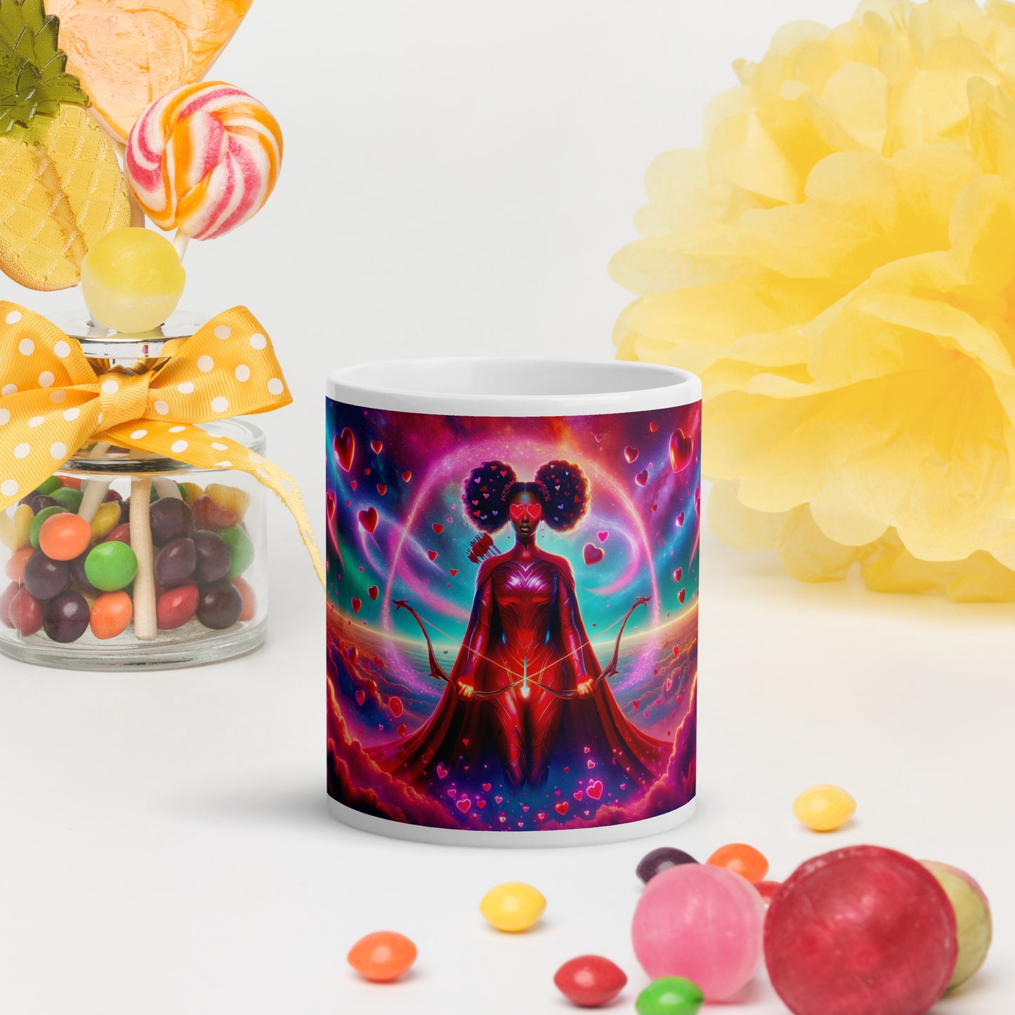 Heartstring Archer - Cosmic Love Cupid Coffee Mug - v12 - 11oz