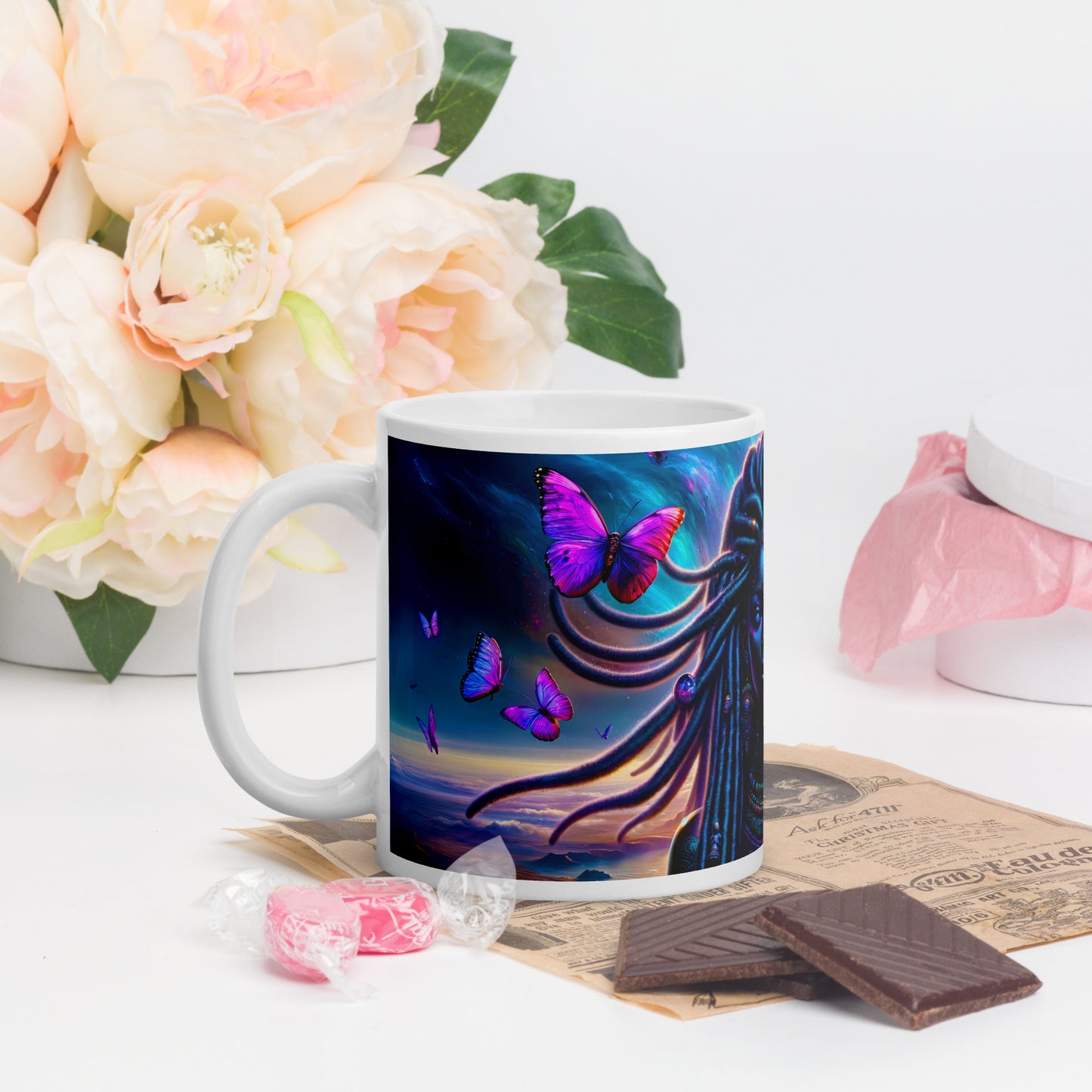 Mystic Moth Empress Mug: Sip in the Essence of Fantasy - v1 - 11oz