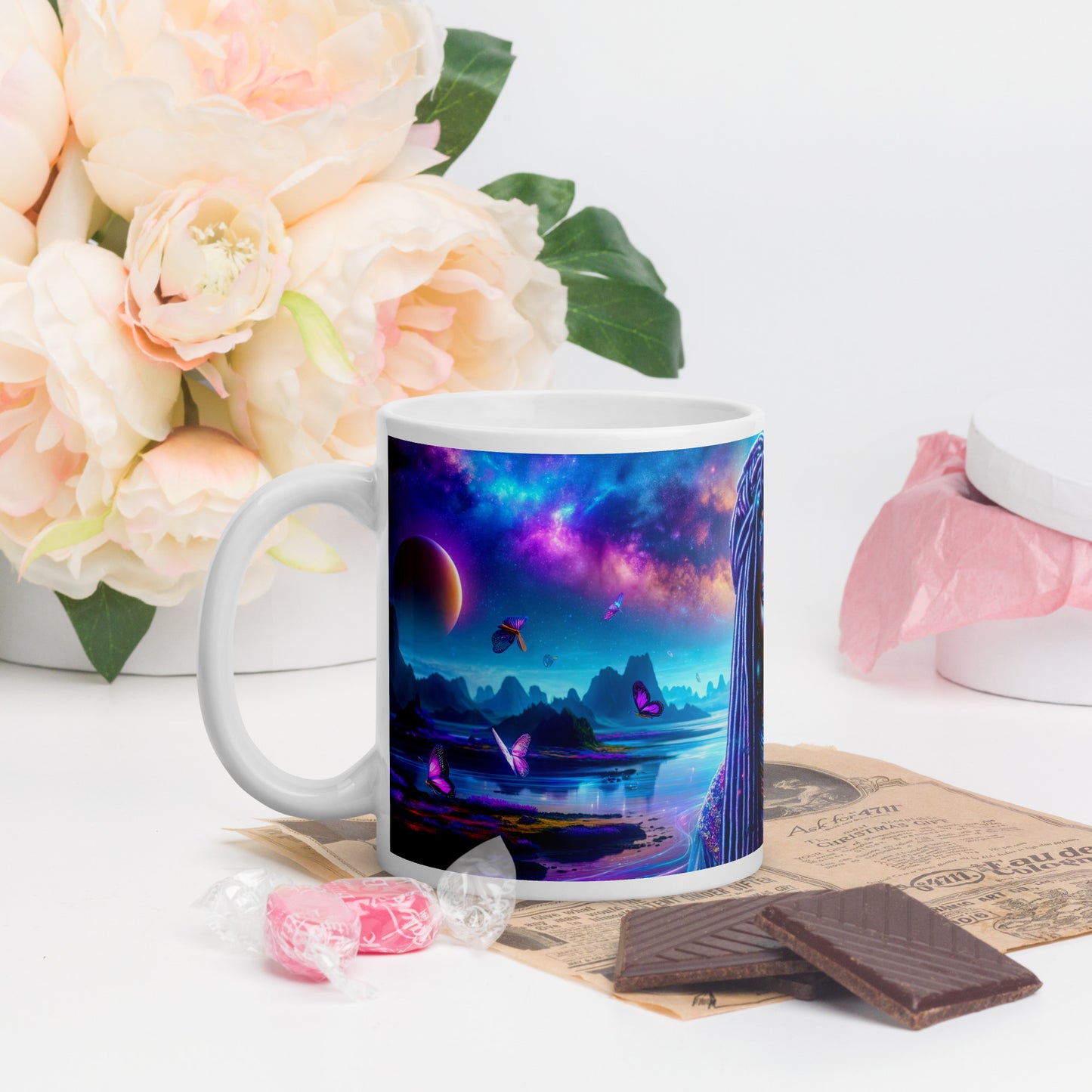 Mystic Moth Empress Mug: Sip in the Essence of Fantasy - v2 - 11oz