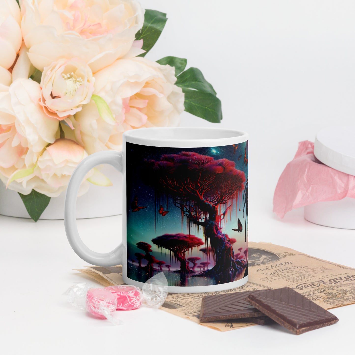 Mystic Moth Empress Mug: Sip in the Essence of Fantasy - v4 - 11oz