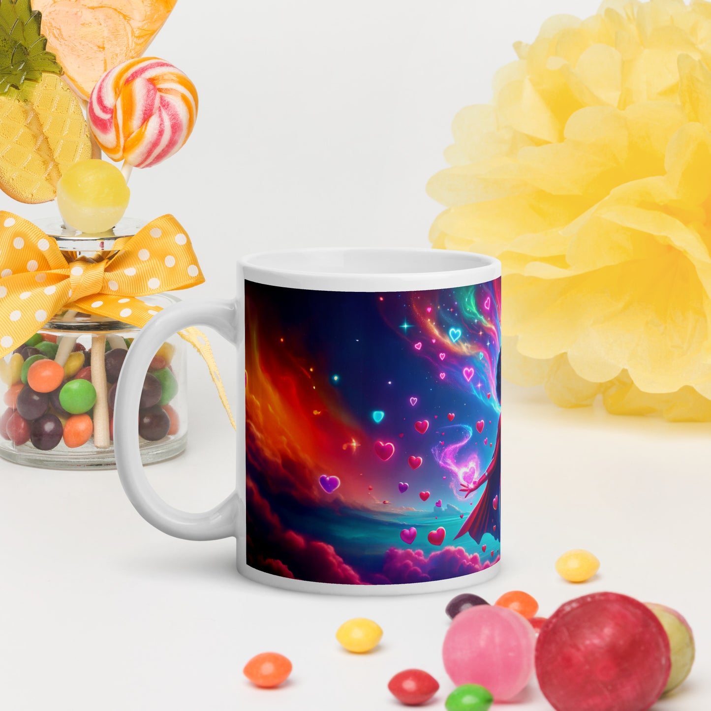 Heartstring Archer - Cosmic Love Cupid Coffee Mug - v3 - 11oz