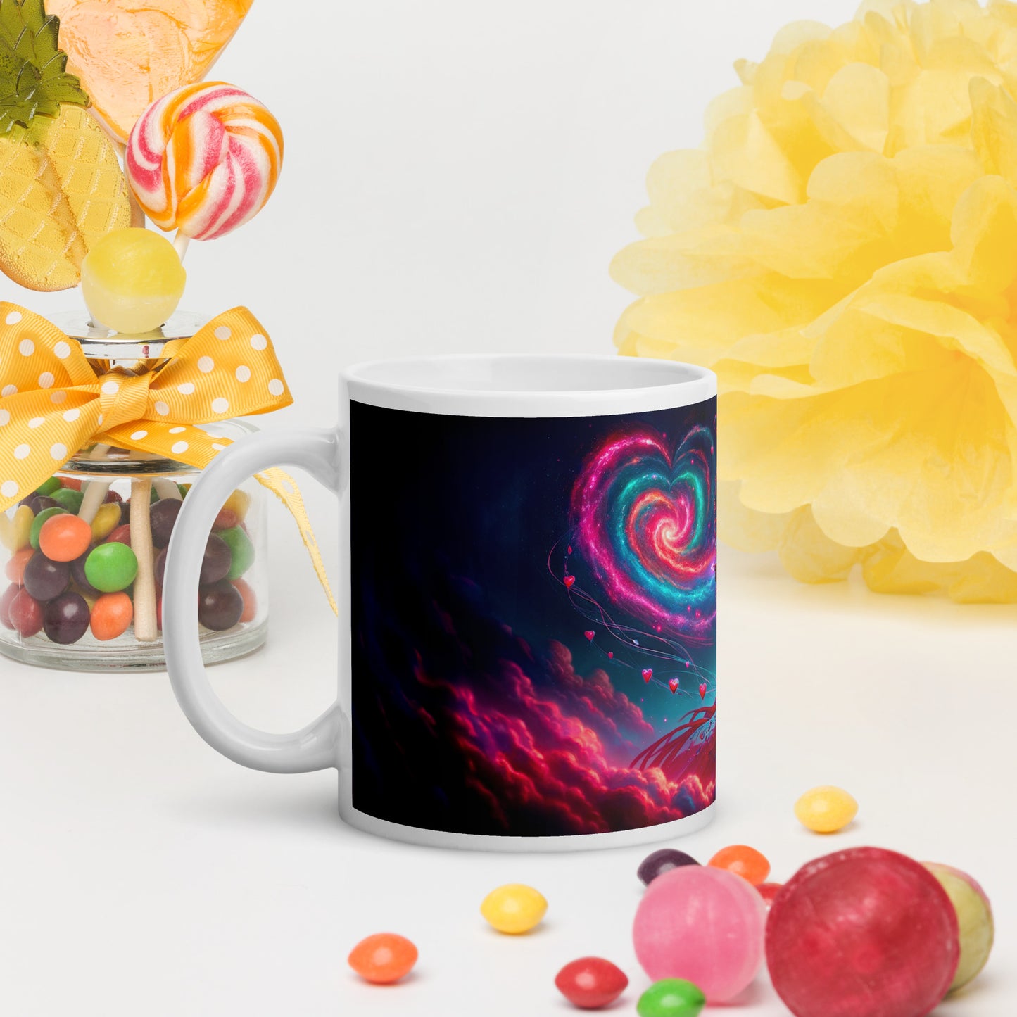 Heartstring Archer - Cosmic Love Cupid Coffee Mug - v4 - 11oz