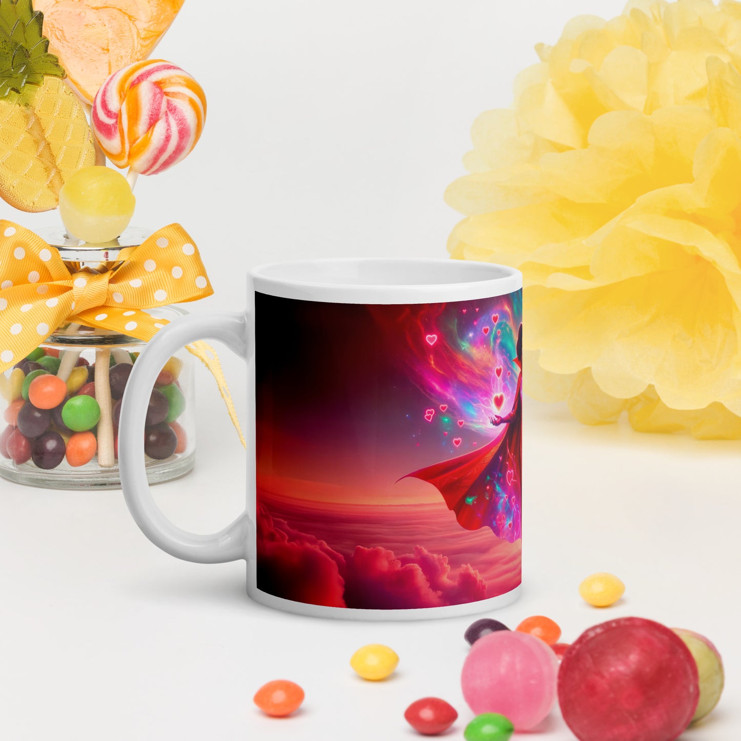 Heartstring Archer - Cosmic Love Cupid Coffee Mug - v10 - 11oz