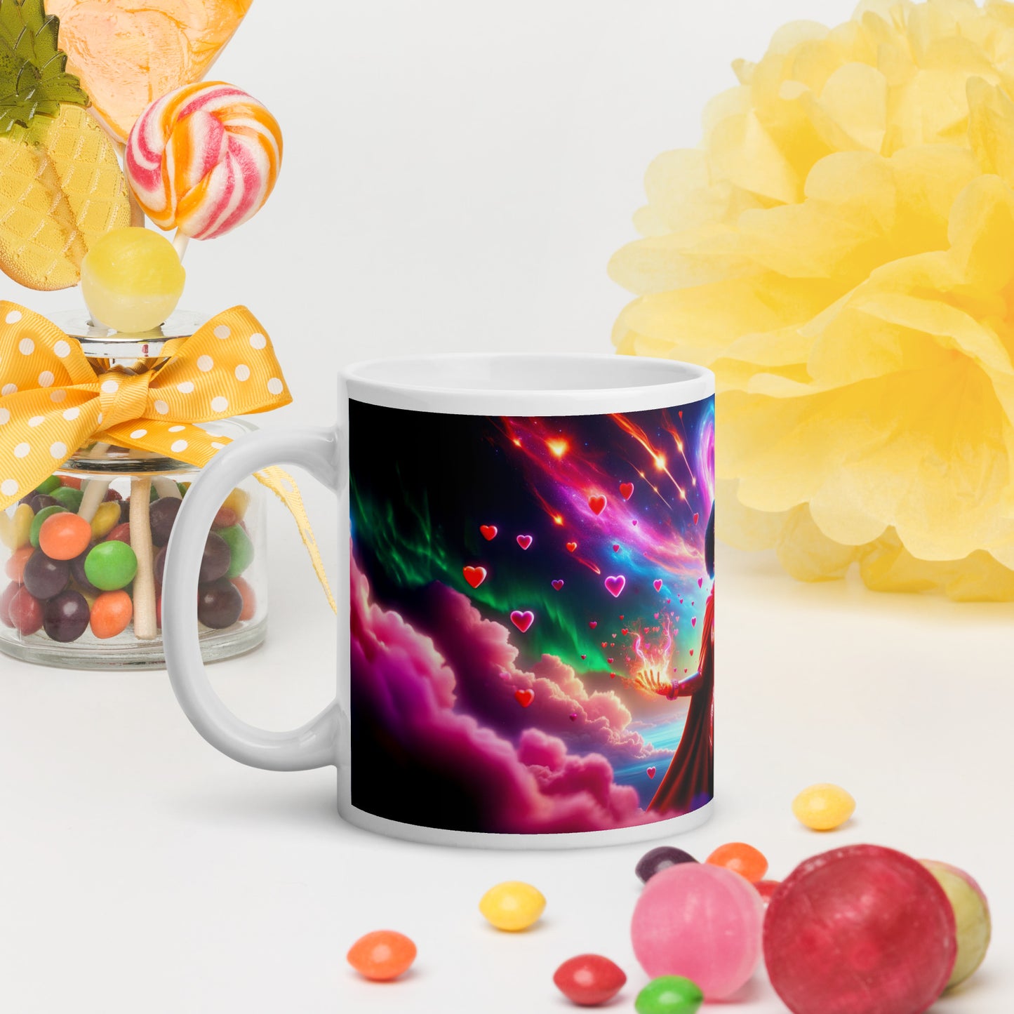 Heartstring Archer - Cosmic Love Cupid Coffee Mug - v11 - 11oz