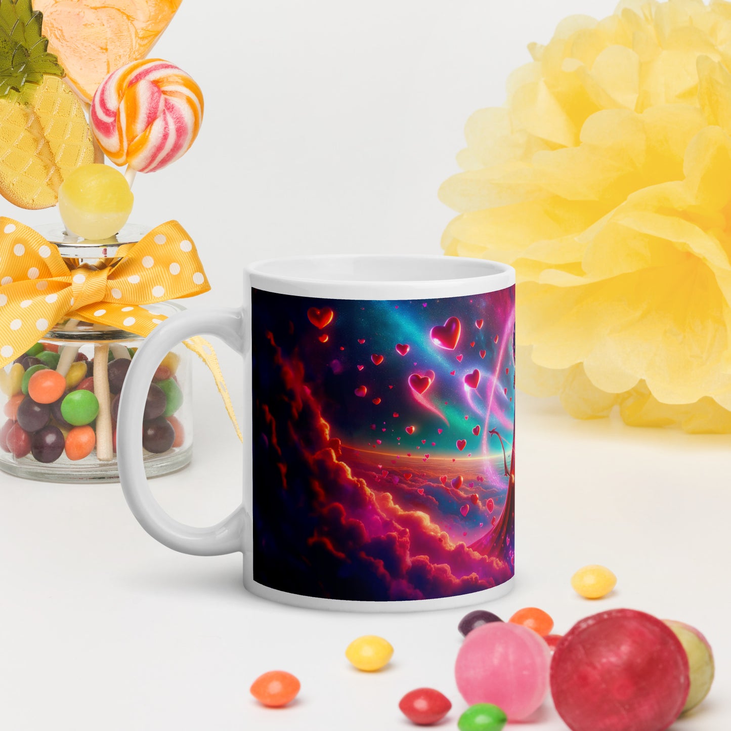 Heartstring Archer - Cosmic Love Cupid Coffee Mug - v12 - 11oz