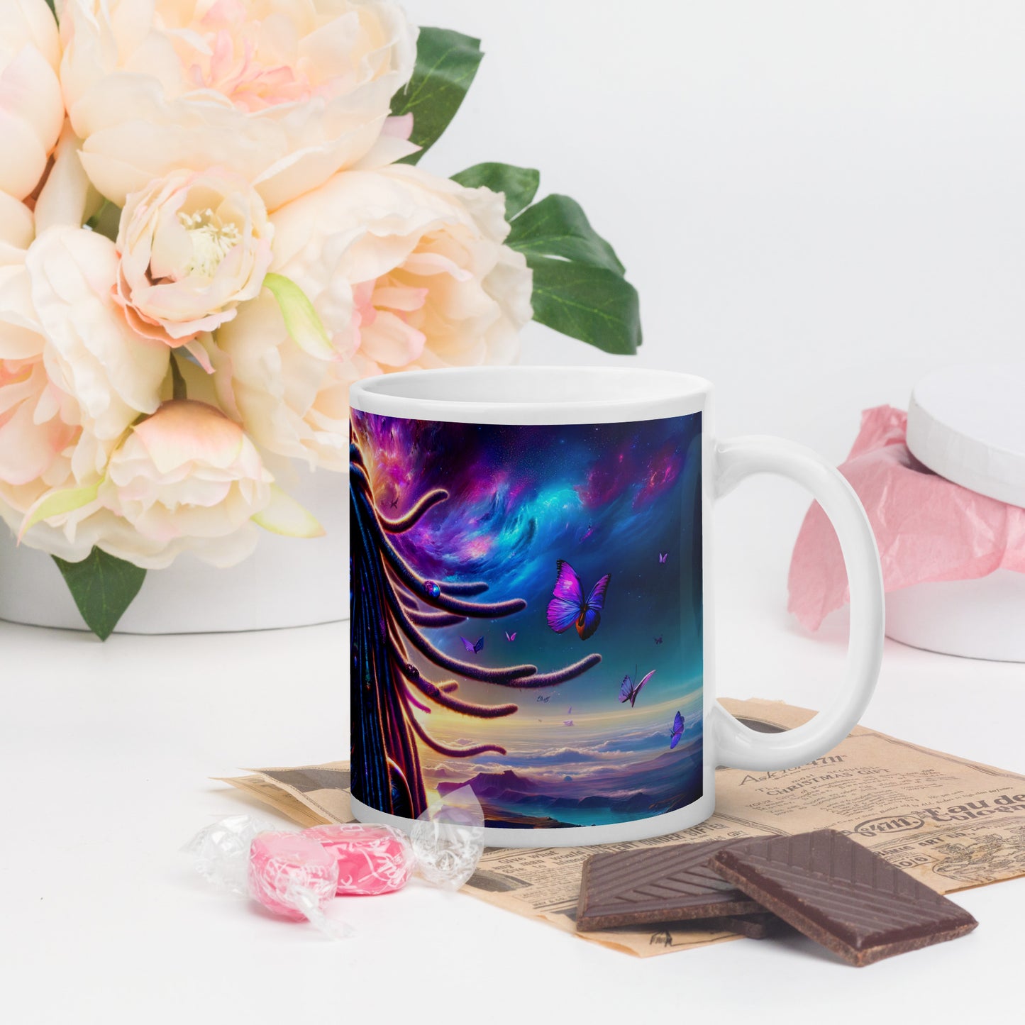 Mystic Moth Empress Mug: Sip in the Essence of Fantasy - v1 - 11oz