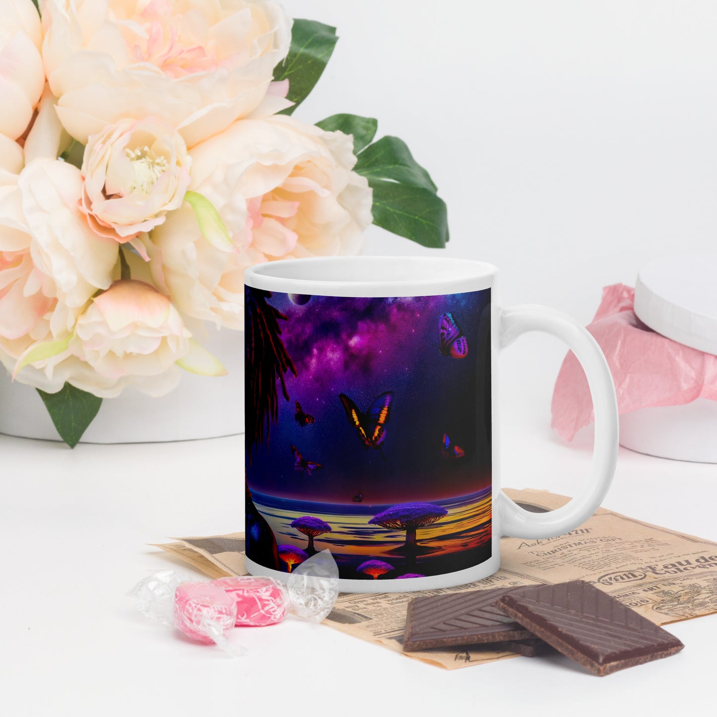 Mystic Moth Empress Mug: Sip in the Essence of Fantasy - v3 - 11oz