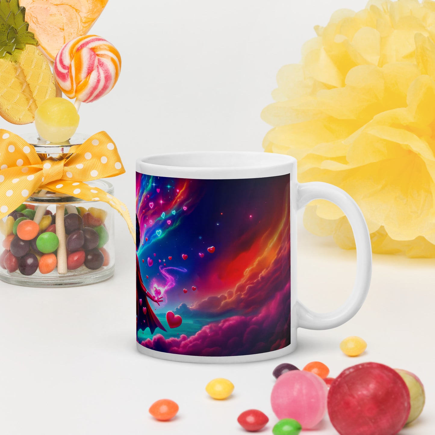 Heartstring Archer - Cosmic Love Cupid Coffee Mug - v3 - 11oz