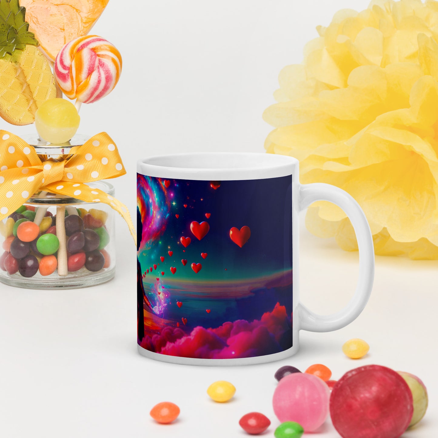 Heartstring Archer - Cosmic Love Cupid Coffee Mug - v7 - 11oz