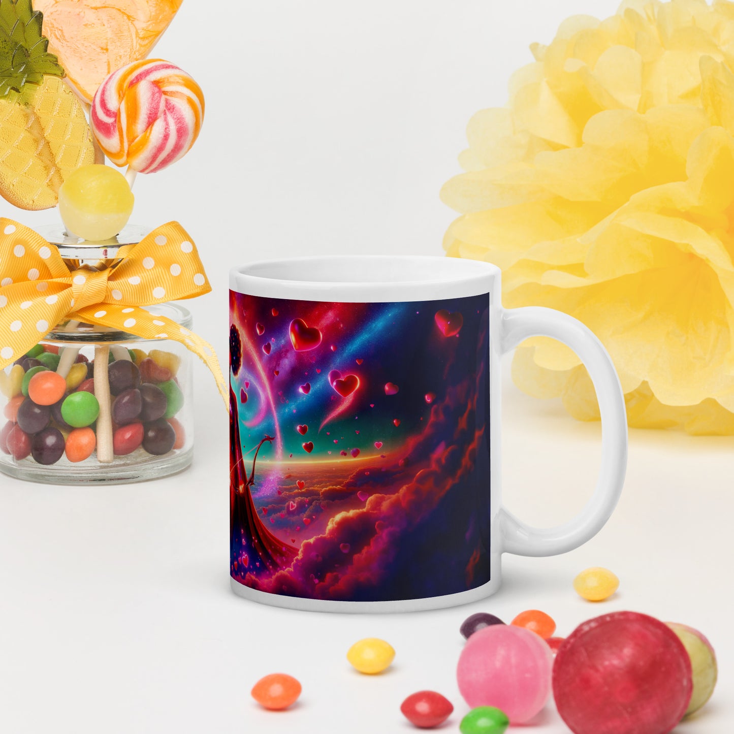 Heartstring Archer - Cosmic Love Cupid Coffee Mug - v12 - 11oz