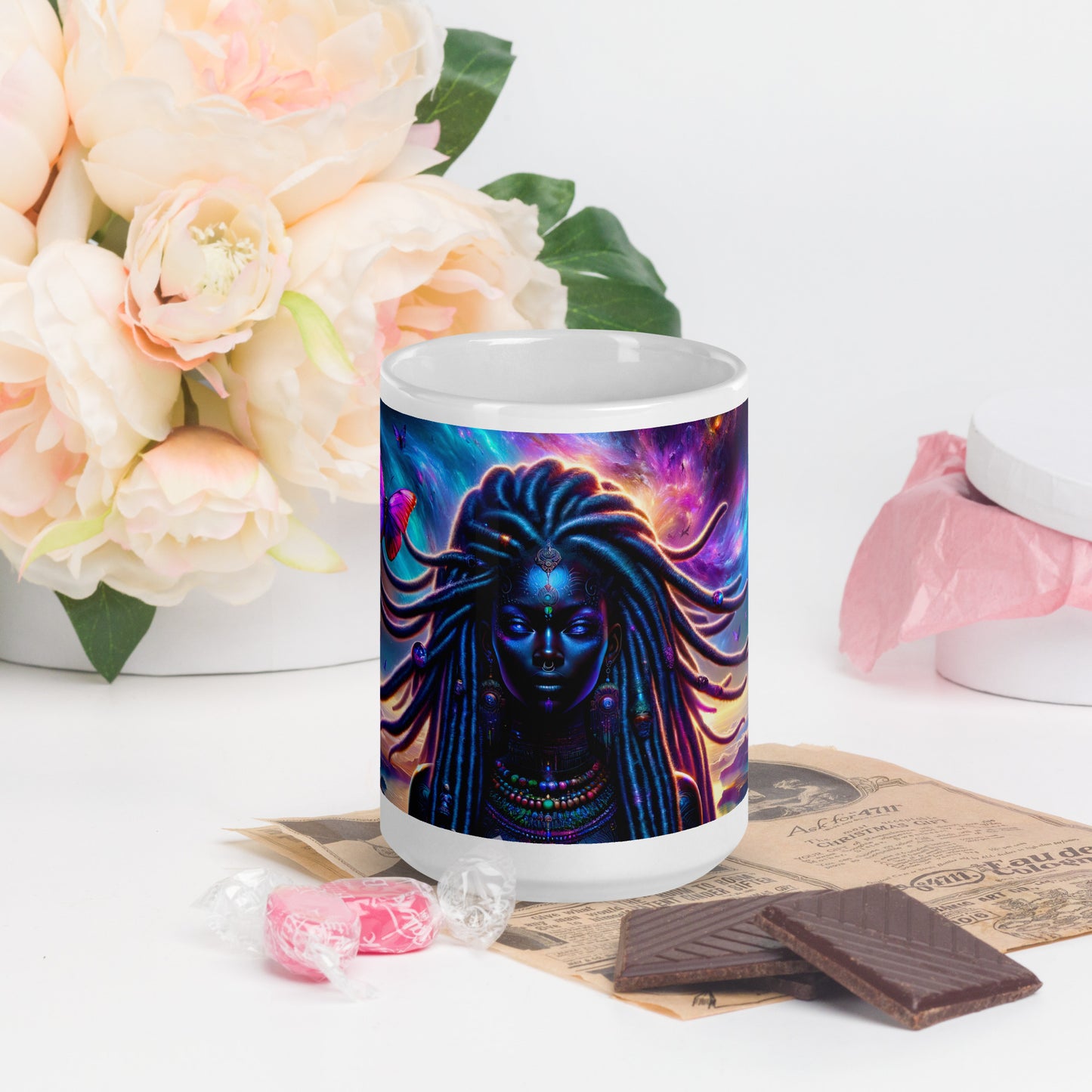 Mystic Moth Empress Mug: Sip in the Essence of Fantasy - v1 - 15oz