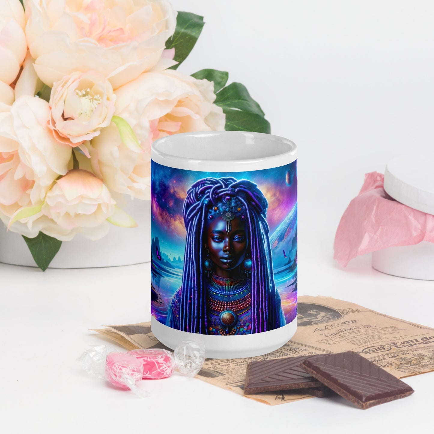 Mystic Moth Empress Mug: Sip in the Essence of Fantasy - v2 - 15oz