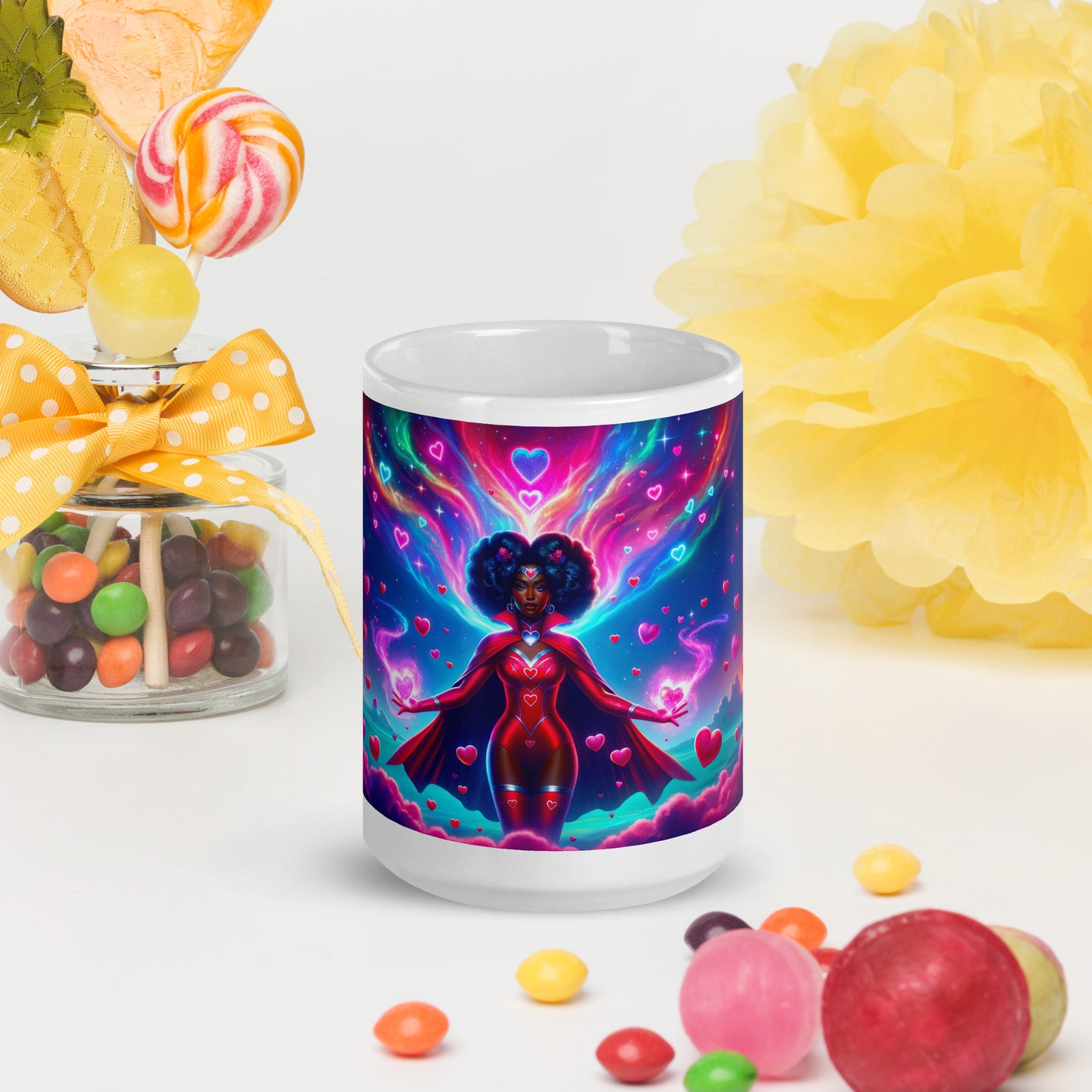 Heartstring Archer - Cosmic Love Cupid Coffee Mug - v3 - 15oz