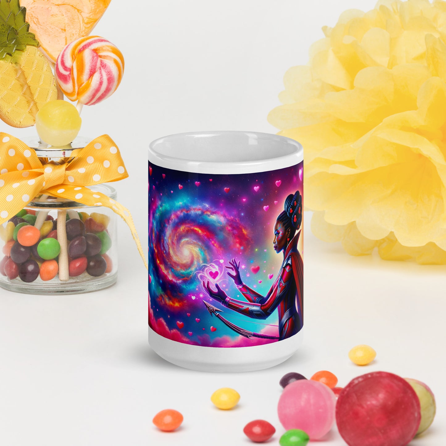 Heartstring Archer - Cosmic Love Cupid Coffee Mug - v5 - 15oz