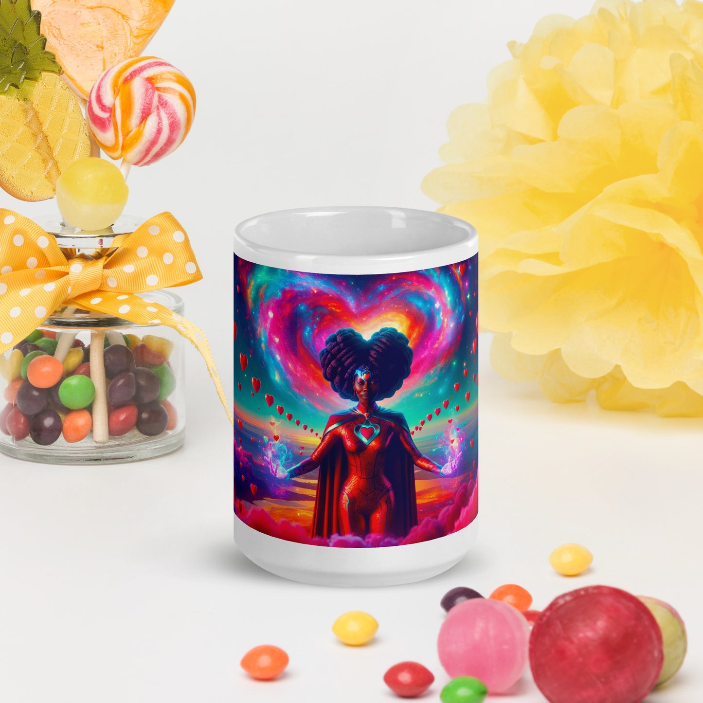 Heartstring Archer - Cosmic Love Cupid Coffee Mug - v7 - 15oz