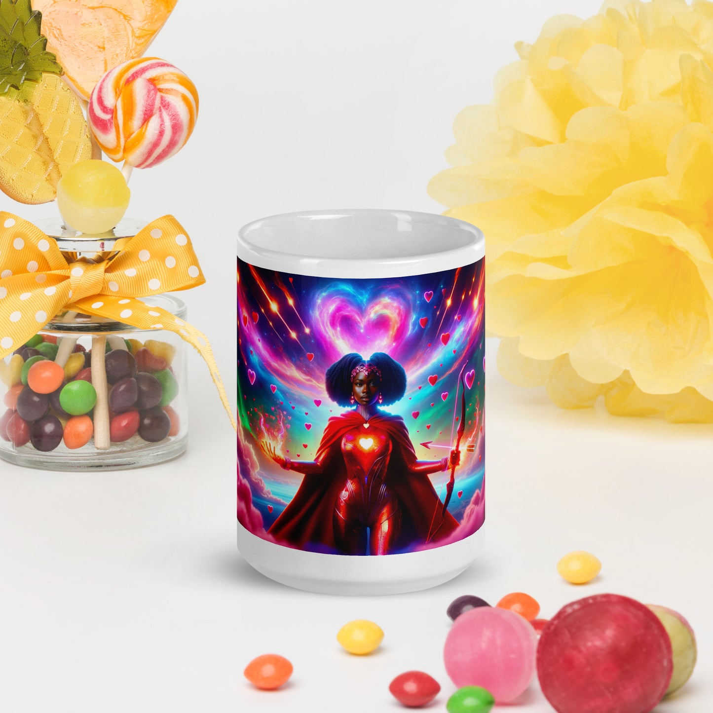 Heartstring Archer - Cosmic Love Cupid Coffee Mug - v11 - 15oz