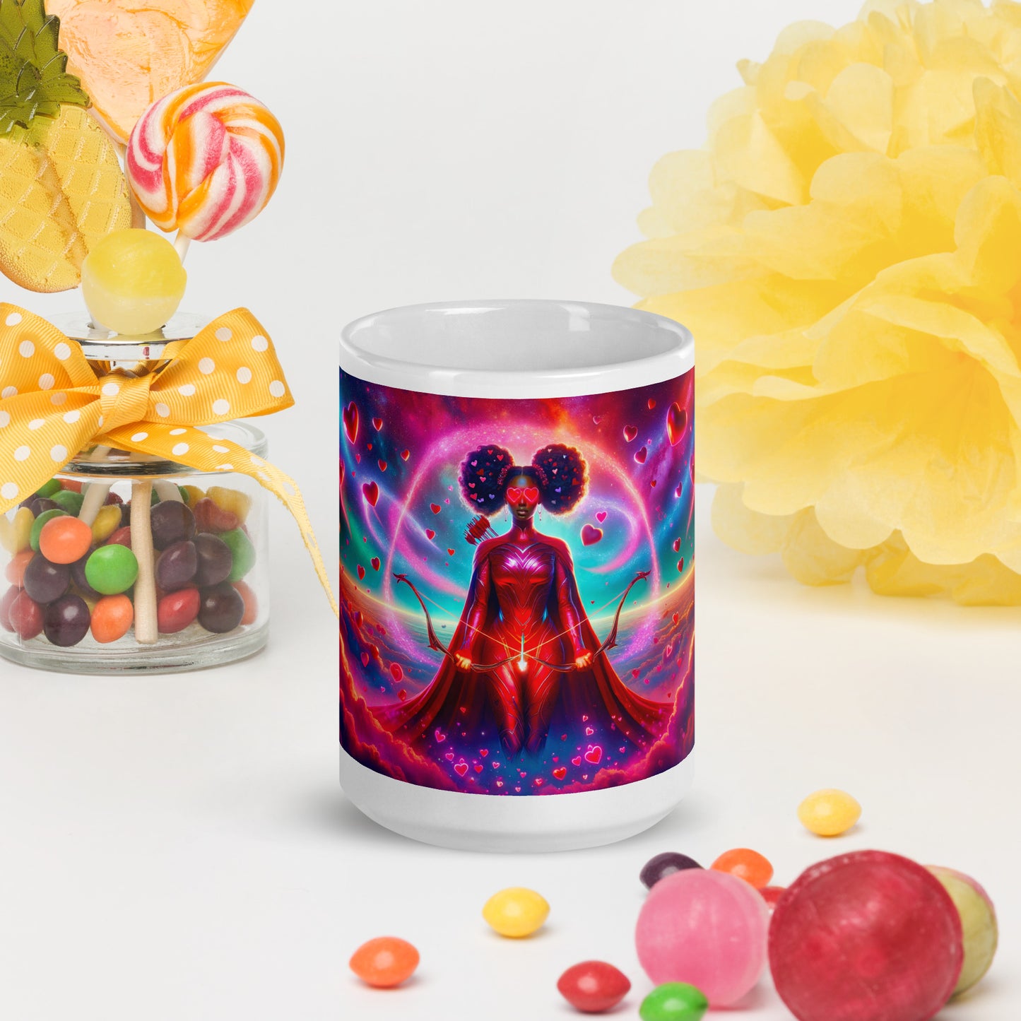 Heartstring Archer - Cosmic Love Cupid Coffee Mug - v12 - 15oz