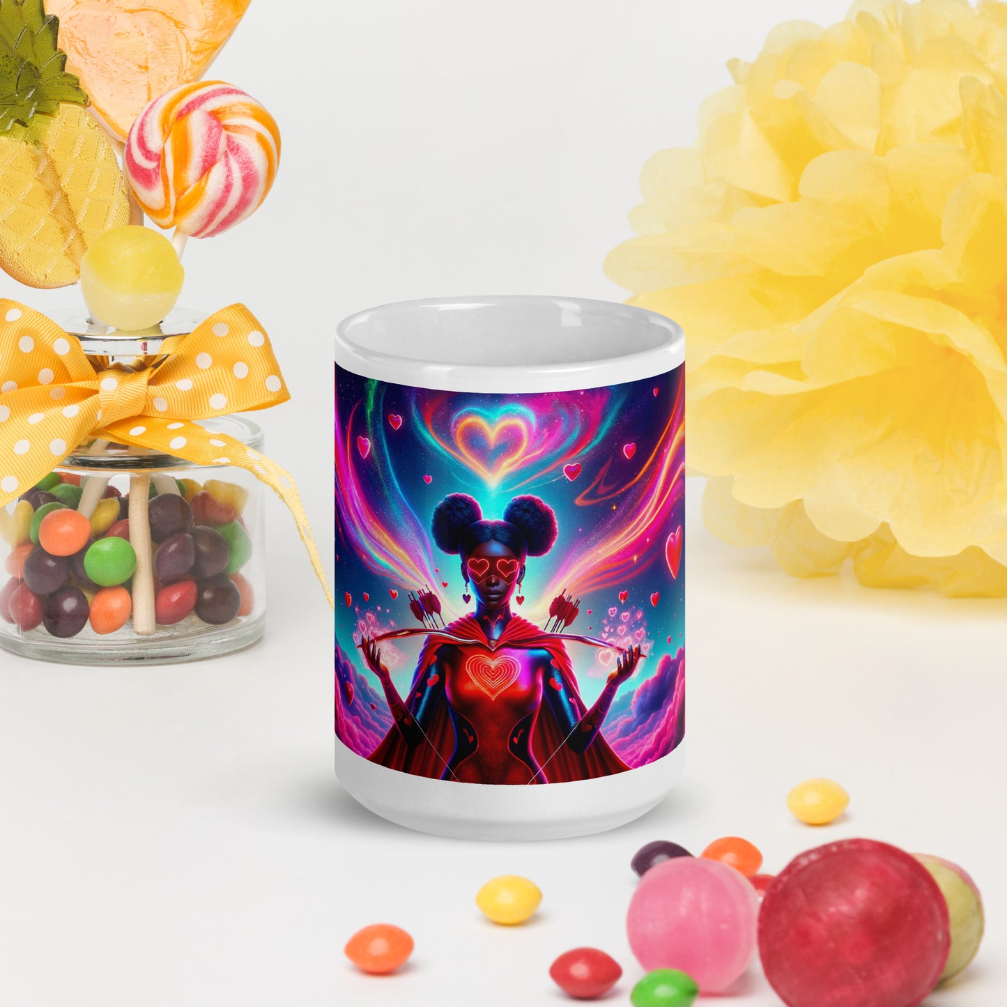 Heartstring Archer - Cosmic Love Cupid Coffee Mug - v13 - 15oz