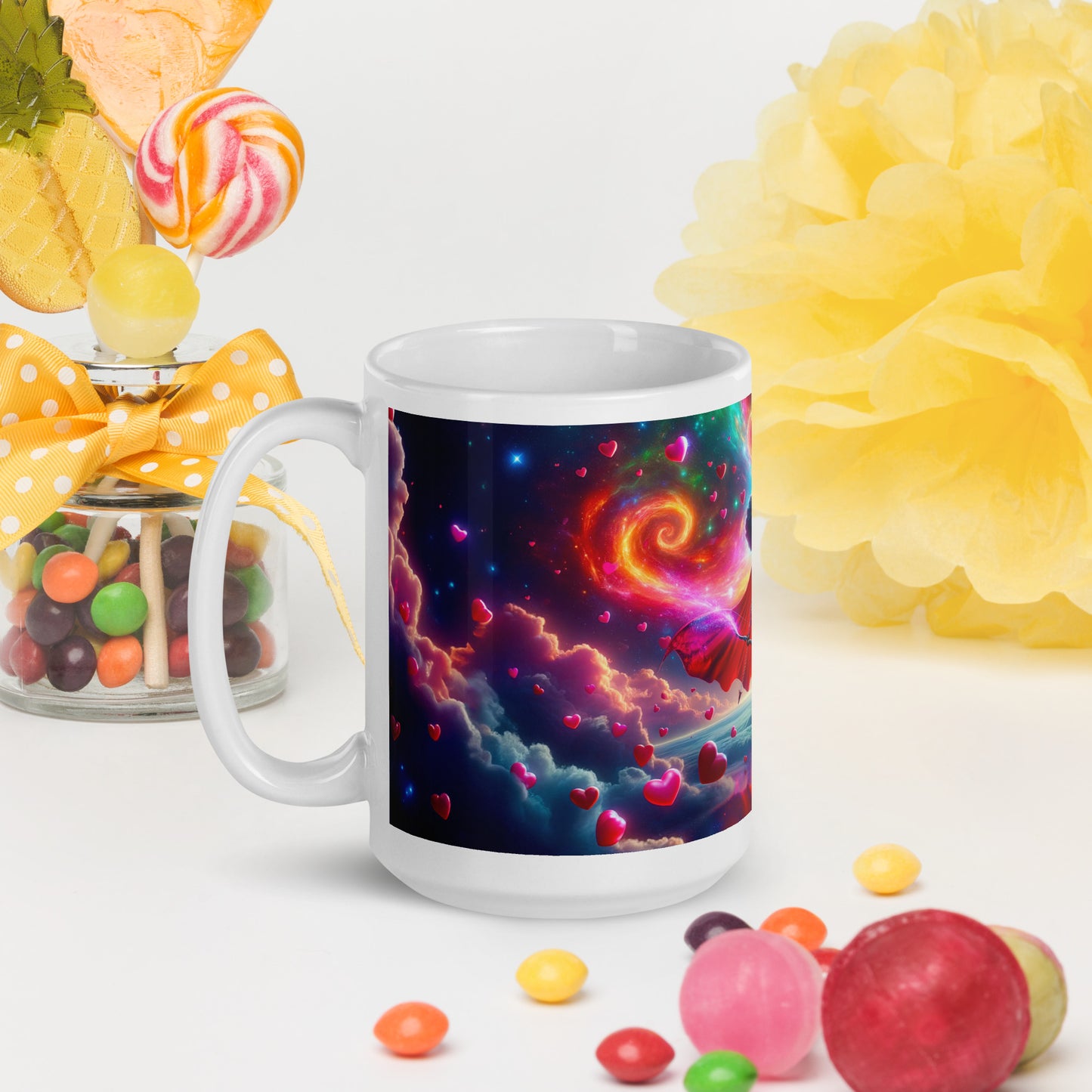 Heartstring Archer - Cosmic Love Cupid Coffee Mug - v2 - 15oz