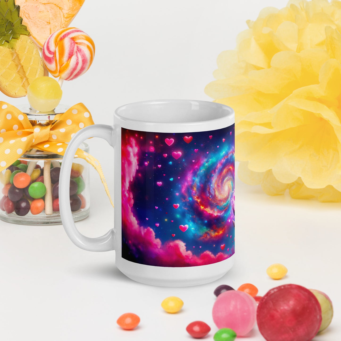 Heartstring Archer - Cosmic Love Cupid Coffee Mug - v5 - 15oz