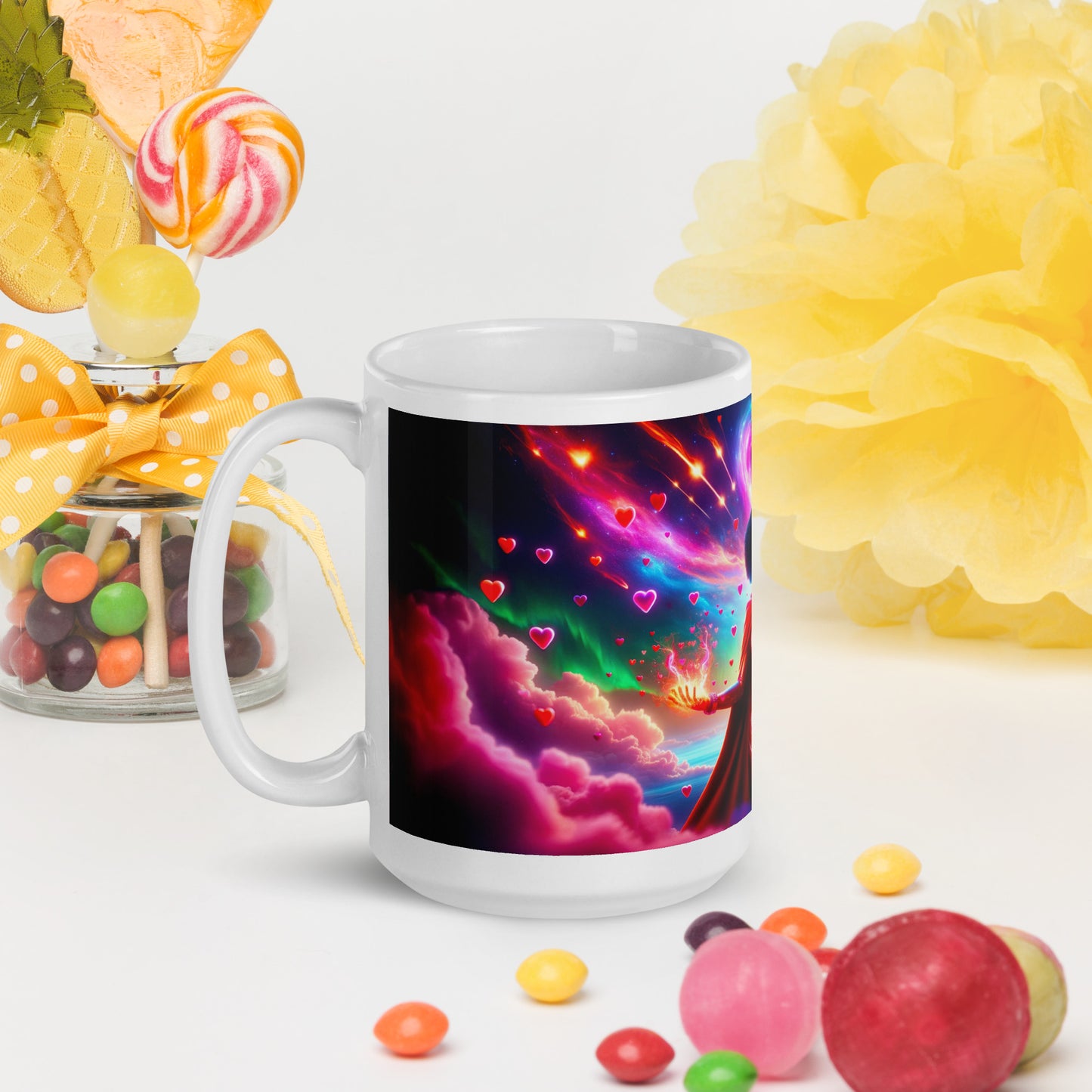 Heartstring Archer - Cosmic Love Cupid Coffee Mug - v11 - 15oz