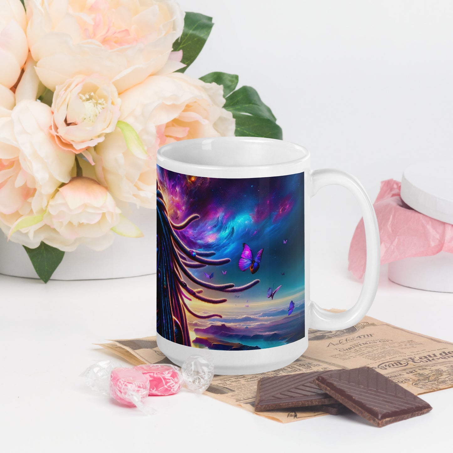 Mystic Moth Empress Mug: Sip in the Essence of Fantasy - v1 - 15oz