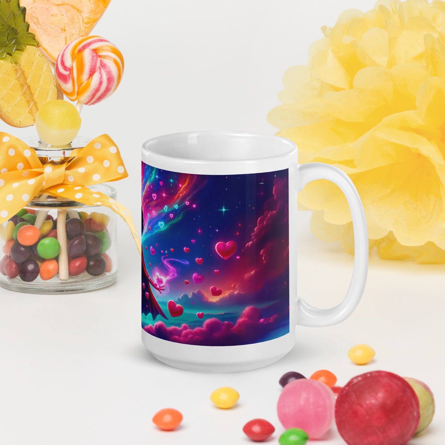 Heartstring Archer - Cosmic Love Cupid Coffee Mug - v3 - 15oz