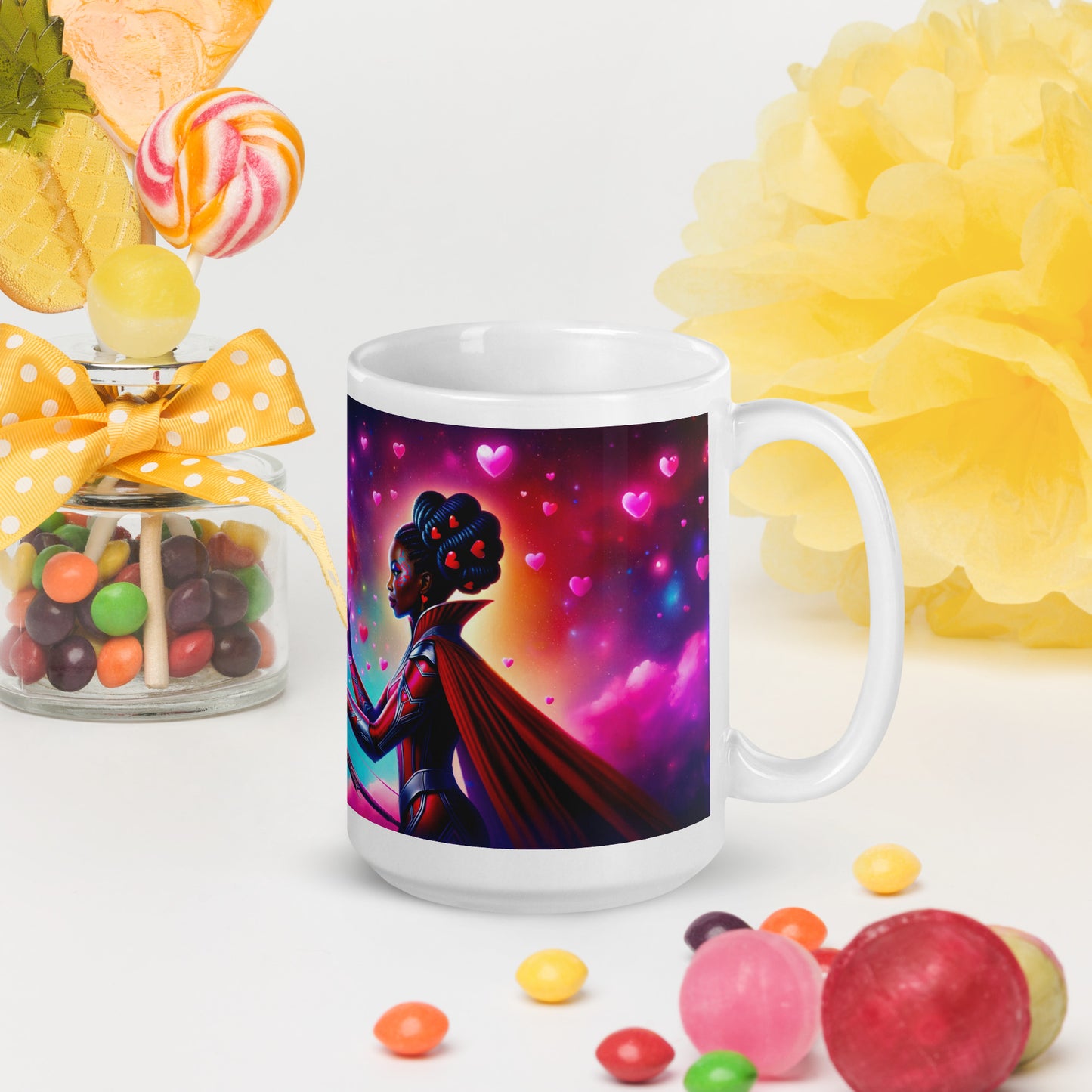 Heartstring Archer - Cosmic Love Cupid Coffee Mug - v5 - 15oz