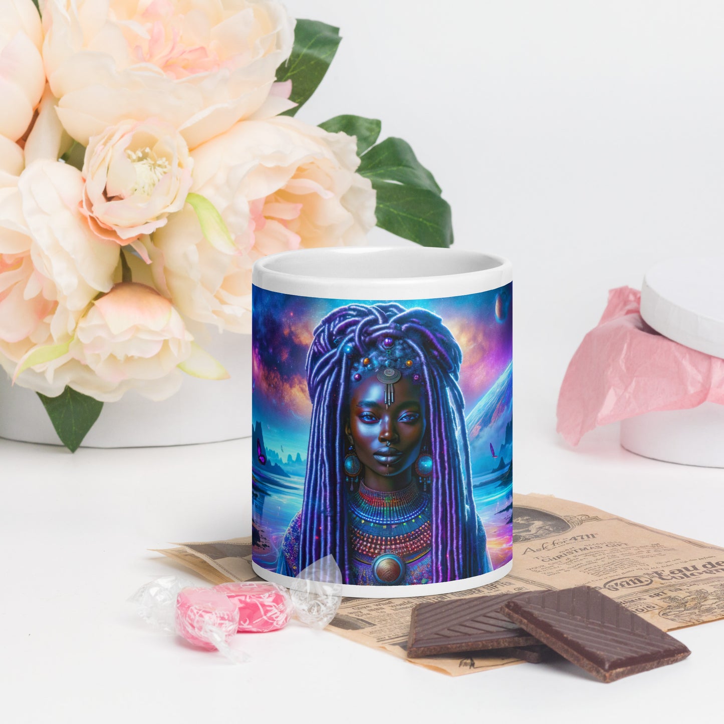 Mystic Moth Empress Mug: Sip in the Essence of Fantasy - v2 - 20oz